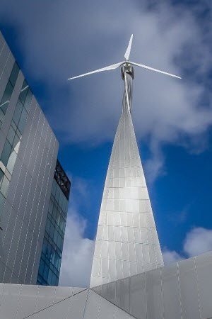 Sky Wind Turbine - Aluminium Facade